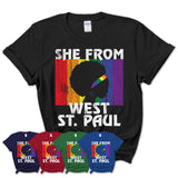 Black Girl She From West St. Paul Minnesota Shirt LGBT Pride Gift
