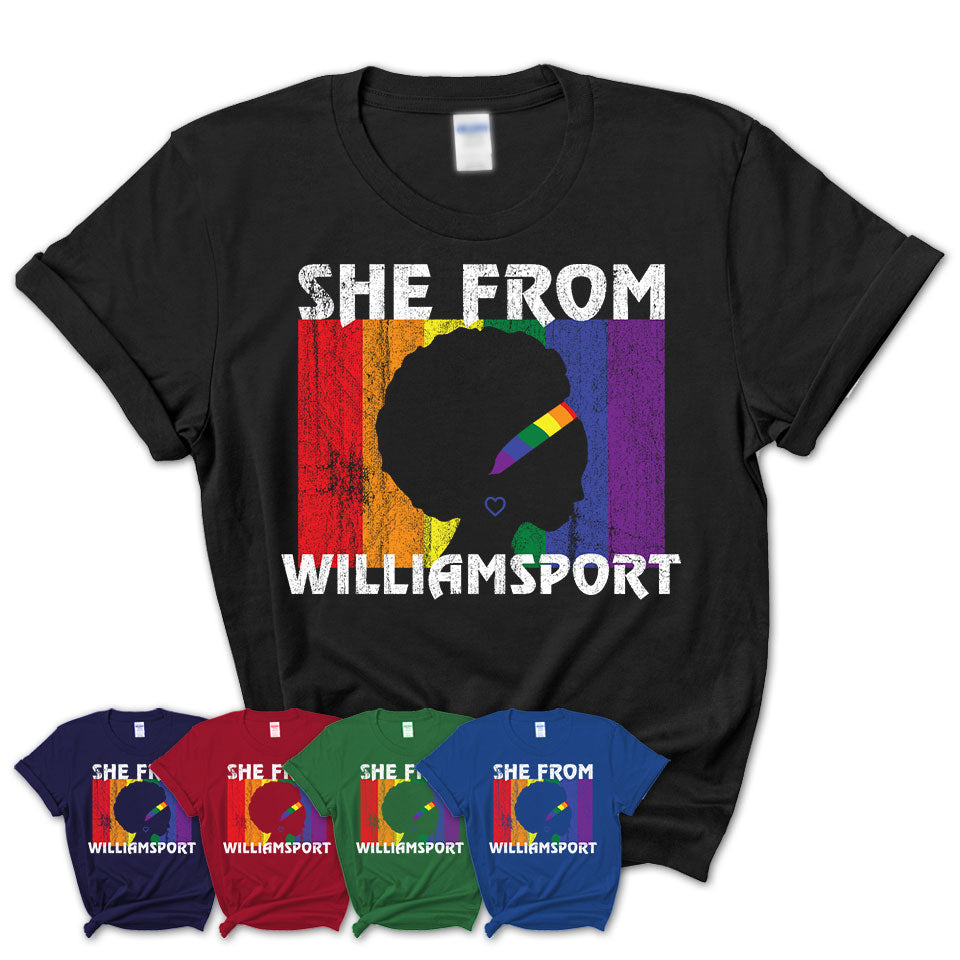 Black Girl She From Williamsport Pennsylvania Shirt LGBT Pride Gift