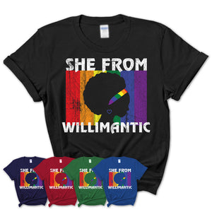 Black Girl She From Willimantic Connecticut Shirt LGBT Pride Gift