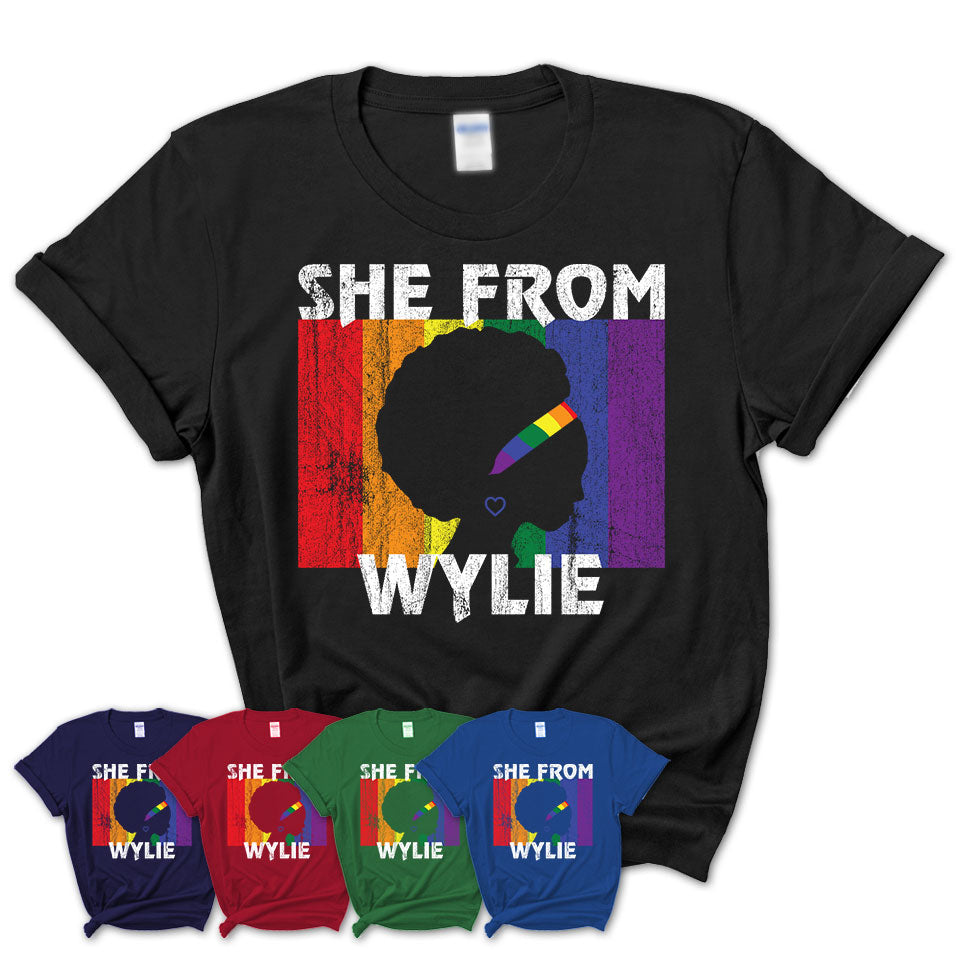 Black Girl She From Wylie Texas Shirt LGBT Pride Gift