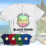 Black Pond Vermont Lake Life Cuz Beaches Be Salty Fishing Camping Team Shirt