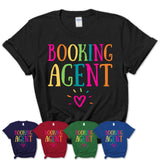 Booking Agent Rainbow Lettering Heart Shirt, Employee Appreciation Gifts