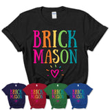Brick Mason Rainbow Lettering Heart Shirt, Employee Appreciation Gifts