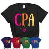 CPA Rainbow Lettering Heart Shirt, Employee Appreciation Gifts