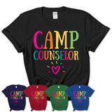 Camp Counselor Rainbow Lettering Heart Shirt, Employee Appreciation Gifts