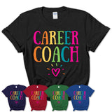 Career Coach Rainbow Lettering Heart Shirt, Employee Appreciation Gifts