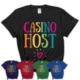 Casino Host Rainbow Lettering Heart Shirt, Employee Appreciation Gifts