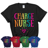 Charge Nurse Rainbow Lettering Heart Shirt, Employee Appreciation Gifts