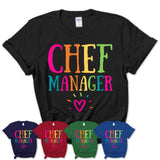 Chef Manager Rainbow Lettering Heart Shirt, Employee Appreciation Gifts