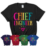 Chief Engineer Rainbow Lettering Heart Shirt, Employee Appreciation Gifts