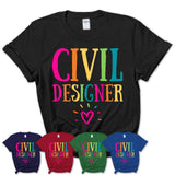 Civil Designer Rainbow Lettering Heart Shirt, Employee Appreciation Gifts