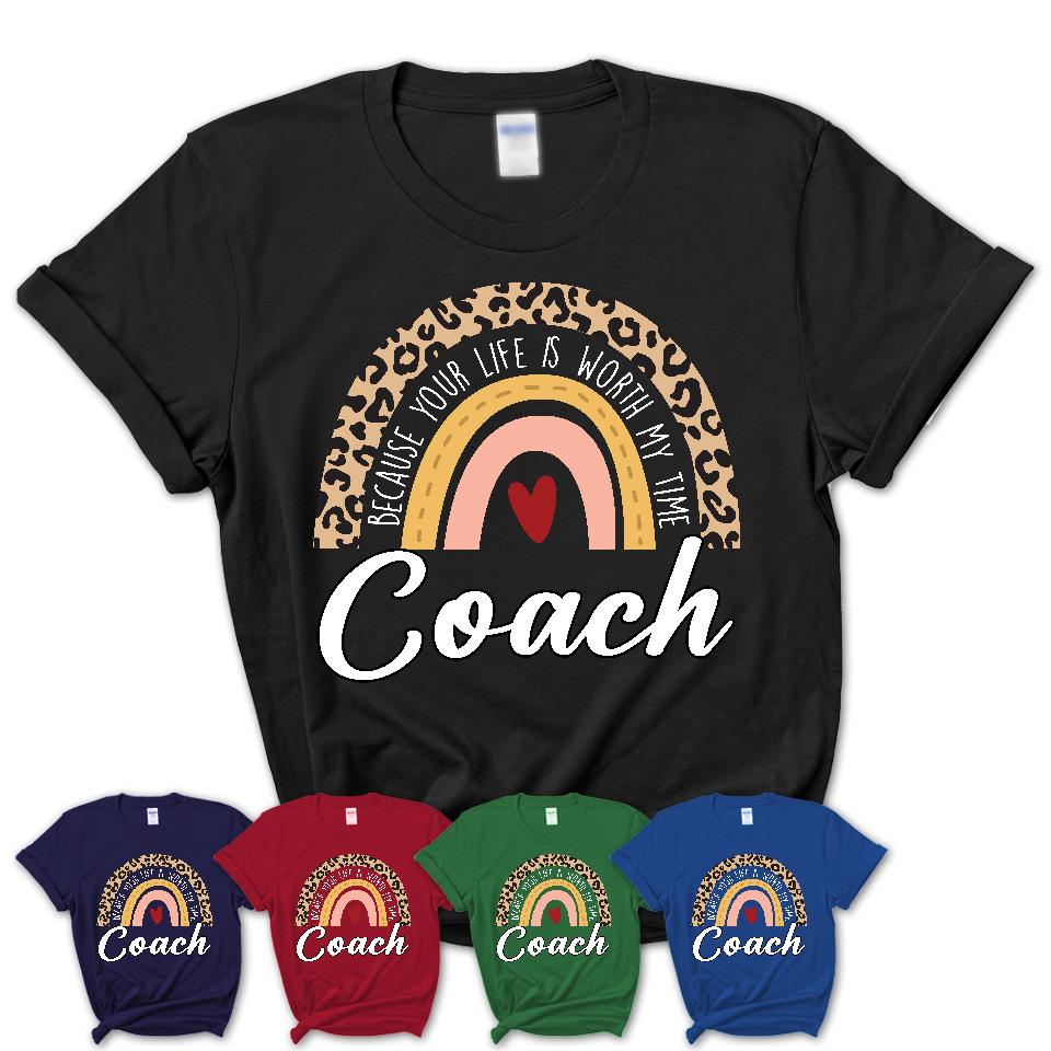 Coach Because Your Life Worth My Time Rainbow T-Shirt