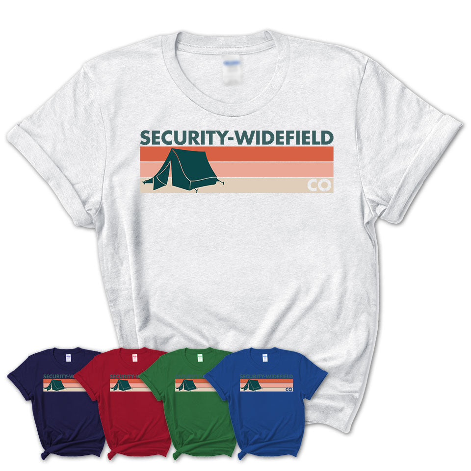 Colorado Security-Widefield Camping Shirt for Family Teammates Vintage Retro Colors