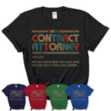 Contract Attorney Definition Vintage Retro Colors Shirt, Coworker Birthday Gift TShirt