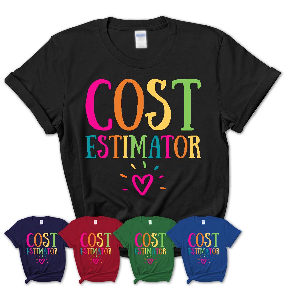 Cost Estimator Rainbow Lettering Heart Shirt, Employee Appreciation Gifts