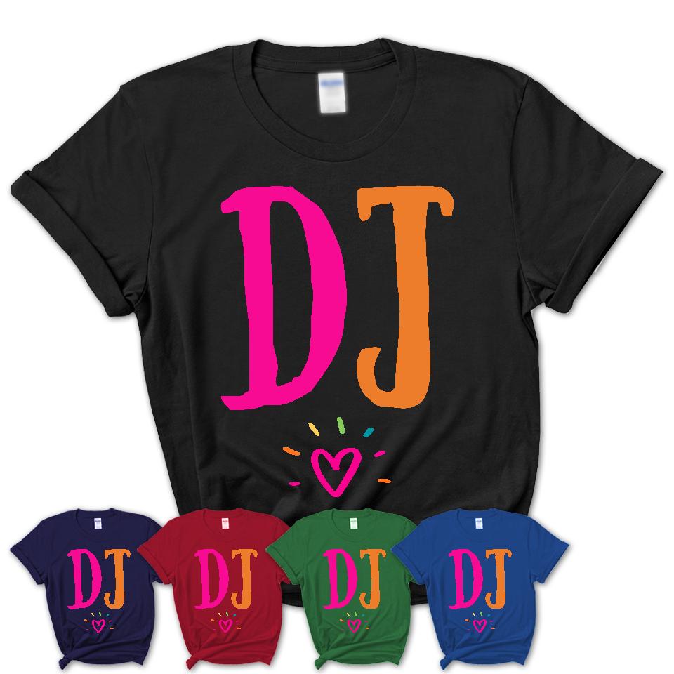 DJ Rainbow Lettering Heart Shirt, Employee Appreciation Gifts