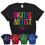 Digital Artist Rainbow Lettering Heart Shirt, Employee Appreciation Gifts