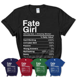 Fate Girl Texas Nutrition Facts Proud Vintage Sport Born Living City Home Roots USA Gift Women T-Shirt