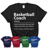 Funny Basketball Coach Definition Shirt, New Job Gift for Basketball Coach, Coworker Gift Idea