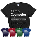 Funny Camp Counselor Definition Shirt, New Job Gift for Camp Counselor, Coworker Gift Idea