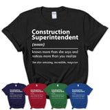 Funny Construction Superintendent Definition Shirt, New Job Gift for Construction Superintendent, Coworker Gift Idea