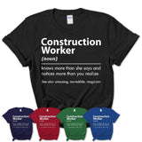 Funny Construction Worker Definition Shirt, New Job Gift for Construction Worker, Coworker Gift Idea