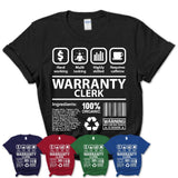 Funny Coworker Gift Idea Sarcasm Warranty Clerk Uniform TShirt