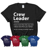 Funny Crew Leader Definition Shirt, New Job Gift for Crew Leader, Coworker Gift Idea