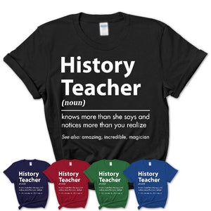 Funny History Teacher Definition Shirt, New Job Gift for History Teacher, Coworker Gift Idea