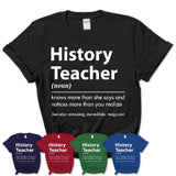 Funny History Teacher Definition Shirt, New Job Gift for History Teacher, Coworker Gift Idea