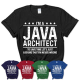 Funny Java Architect Never Wrong T-Shirt, New Job Gift for Coworker