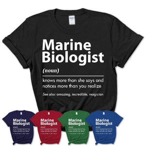 Funny Marine Biologist Definition Shirt, New Job Gift for Marine Biologist, Coworker Gift Idea