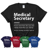 Funny Medical Secretary Definition Shirt, New Job Gift for Medical Secretary, Coworker Gift Idea