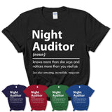 Funny Night Auditor Definition Shirt, New Job Gift for Night Auditor, Coworker Gift Idea
