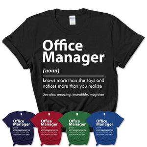 Funny Office Manager Definition Shirt, New Job Gift for Office Manager, Coworker Gift Idea