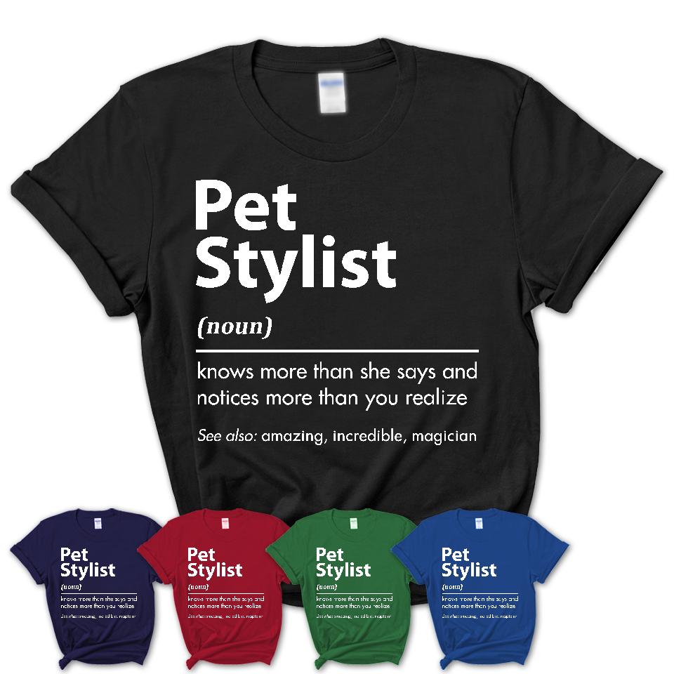Funny Pet Stylist Definition Shirt, New Job Gift for Pet Stylist, Coworker Gift Idea