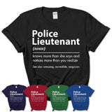 Funny Police Lieutenant Definition Shirt, New Job Gift for Police Lieutenant, Coworker Gift Idea