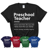 Funny Preschool Teacher Definition Shirt, New Job Gift for Preschool Teacher, Coworker Gift Idea