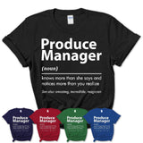 Funny Produce Manager Definition Shirt, New Job Gift for Produce Manager, Coworker Gift Idea