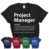 Funny Project Manager Definition Shirt, New Job Gift for Project Manager, Coworker Gift Idea