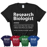 Funny Research Biologist Definition Shirt, New Job Gift for Research Biologist, Coworker Gift Idea