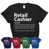 Funny Retail Cashier Definition Shirt, New Job Gift for Retail Cashier, Coworker Gift Idea