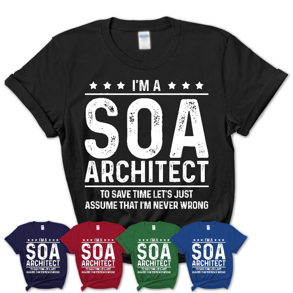 Funny Soa Architect Never Wrong T-Shirt, New Job Gift for Coworker