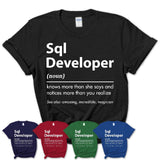 Funny Sql Developer Definition Shirt, New Job Gift for Sql Developer, Coworker Gift Idea