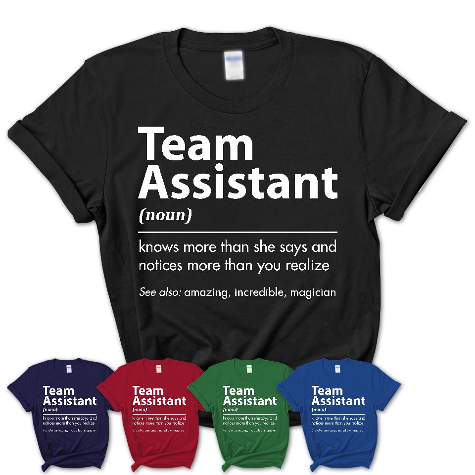 Funny Team Assistant Definition Shirt, New Job Gift for Team Assistant, Coworker Gift Idea
