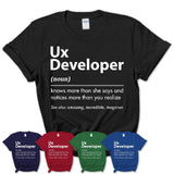 Funny Ux Developer Definition Shirt, New Job Gift for Ux Developer, Coworker Gift Idea