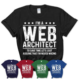 Funny Web Architect Never Wrong T-Shirt, New Job Gift for Coworker