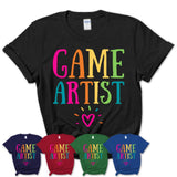 Game Artist Rainbow Lettering Heart Shirt, Employee Appreciation Gifts