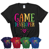 Game Developer Rainbow Lettering Heart Shirt, Employee Appreciation Gifts