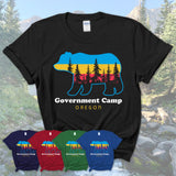 Government Camp Oregon Funny Mountain Hiking Camping Adventure Bear Pattern Vintage Gift Shirt